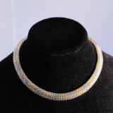 14k Gold Necklace, white and yellow, Bubble Mesh Look ; 38.5 Grams or 24.8 DWT