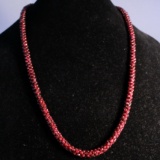 Estate Necklace Of Over 500 “Pomegranate Seed” Garnets, 13 ½” ; Continuous Strand