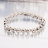 14k White Gold/Diamond Tennis Bracelet, Set With 24 Diamonds of ¼ Carat Each, TW 6 Carat