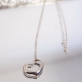 14k Sterling Silver Heart Necklace