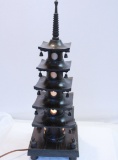 Vintage Wooden Pegoda Lamp