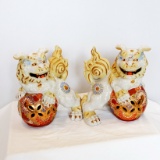 (2) Antique Asian Foo Dogs