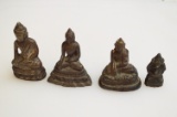 4 Different Size Bronze Buddhas, 2.5 x 1.5