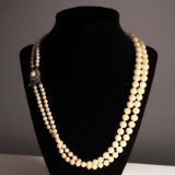 Costume Pearl Strand With Silver Clasp