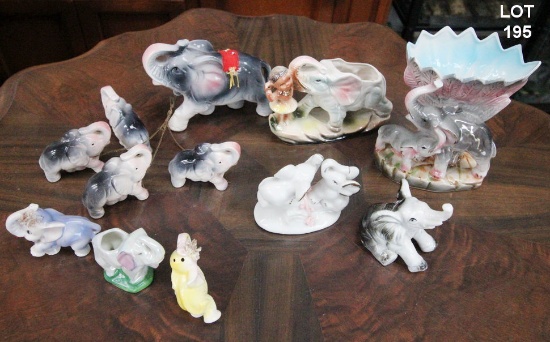 LOT OF COLLECTABLE GLASS ELEPHANT FIGURINES