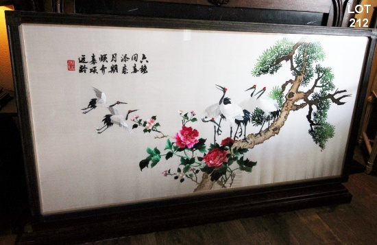 VINTAGE ASIAN EMBROIDERED ART PIECE (31 X 62 INCHES)