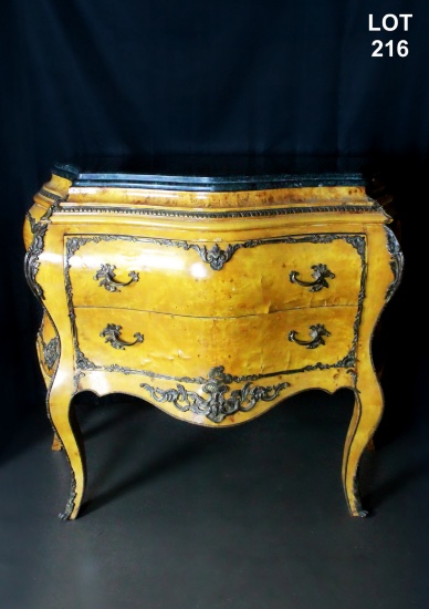 18TH CENTURY FRENCH BAROQUE BOMBAY TABLE W/ MABLE TOP