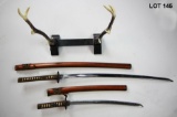 SAMURAI SWORDS WITH ANTLER RACK