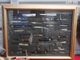 ANTIQUE POCKET KNIFE COLLECTION IN DISPLAY CASE