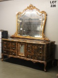 FRENCH BAROQUE 18TH CENTURY DRESSER WITH MIRROR