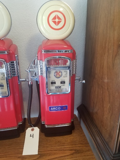 Gas pump replica of 1940's style but with Arco gasoline insignia