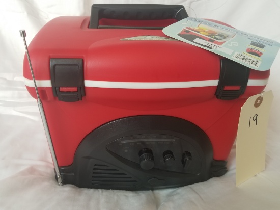 Cool carry AM FM radio cooler