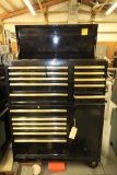 19 Drawer Black & Gold  Stackable Tool Box With Storage Compartment