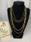 (5) Gold Filled Chain Necklaces & (2) Rhinestone Broches (1) Rhinestone Buckle
