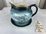 1911 Buffalo Pottery Modern Woodmen Of America Head Camp Pitcher and Plate~Buffalo, New York