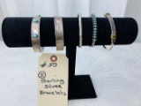 (5) Sterling Silver Braclets