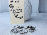(10) Sterling Silver Toe Rings