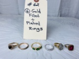 (6) Gold Filled & Plated Rings