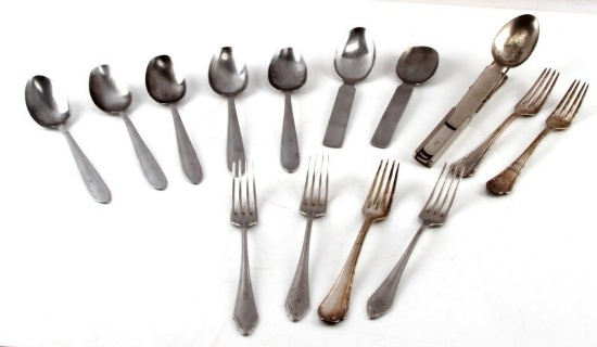 WWII GERMAN SILVER FLATWARE EAGLE ROSTEREI ETC