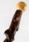 ANTIQUE 19TH C. WALRUS TOP BALL WALKING STICK CANE