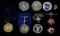 LOT OF 11 GERMAN WWII TINNIES MEDALS PINS MORE