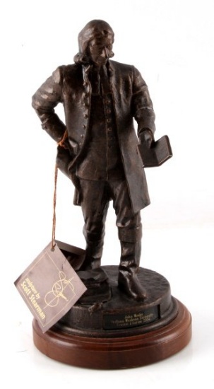 BRONZE SCULPTED FIGURE OF JOHN WESLEY BY STEARMAN