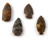 ARCHAIC TO WOODLAND ARROWHEAD POINTS LOT OF 4