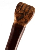 VICTORIAN FIST CARVED WOOD WALKING STICK CANE