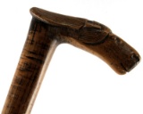 VICTORIAN HAND CARVED WOOD WALKING STICK CANE