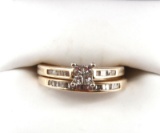 10KT GOLD AND DIAMOND WEDDING RING SET .36 TCW