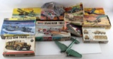 LOT OF 11 MODEL KIT SETS WAR PLANES TRUCKS MORE