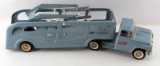 VINTAGE METAL BUDDY L BOAT HAULER TOY TRUCK