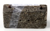 18TH CENTURY US ENGRAVED SOAPSTONE BULLET MOULD