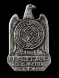 WWII GERMAN 3RD REICH NSDAP NUREMBERG RALLY BADGE