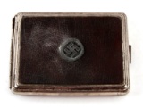 GERMAN WWII LEATHER ACCENTED CIGARETTE CASE