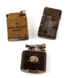 3 GERMAN AND BRITISH WWII LIGHTERS SS HEER MORE