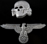 WWII GERMAN 3RD REICH SS VISOR CAP EAGLE AND SKULL