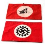 2 WWII GERMAN 3RD REICH LABOR FRONT ARMBANDS