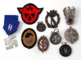 GERMAN WWII COLLECTOR REPRO LOT PATCHES MEDAL MORE