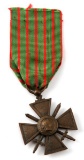 ANTIQUE FRENCH CROIX DE GUERRE MEDAL & RIBBON