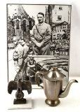 WWII GERMAN THIRD REICH POSTER STATUE COFFEE POT