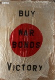 WWII BUY WAR BONDS VICTORY CLOTH BANNER