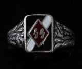 GERMAN WWII WAFFEN SS HITLER JUGEND SILVER RING