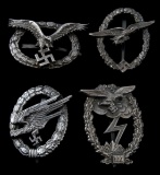 4 GERMAN WWII THIRD REICH LUFTWAFFE BADGES