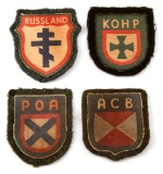 4 GERMAN WWII PATCHES FOR RUSSIAN VOLUNTEERS