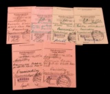 6 GERMAN WWII POSTAL RECEIPTS ORANIENBURG CNC CAMP