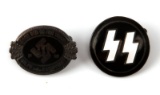 WWII GERMAN THIRD REICH WAFFEN SS LAPEL PARTY PINS