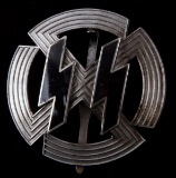 GERMAN WWII SILVER WAFFEN SS RUNIC BADGE