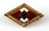 GERMAN WWII GOLDEN HITLERJUGEND YOUTH BADGE