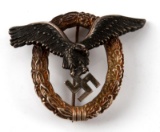 WWII GERMAN THIRD REICH LUFTWAFFE PIOLT BADGE